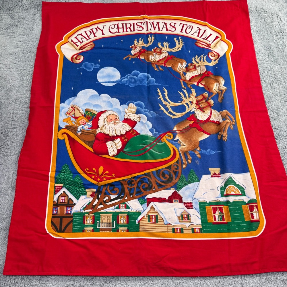 Unbranded Santa Sleigh Christmas Wall Hanging Red Excellent Vintage Style